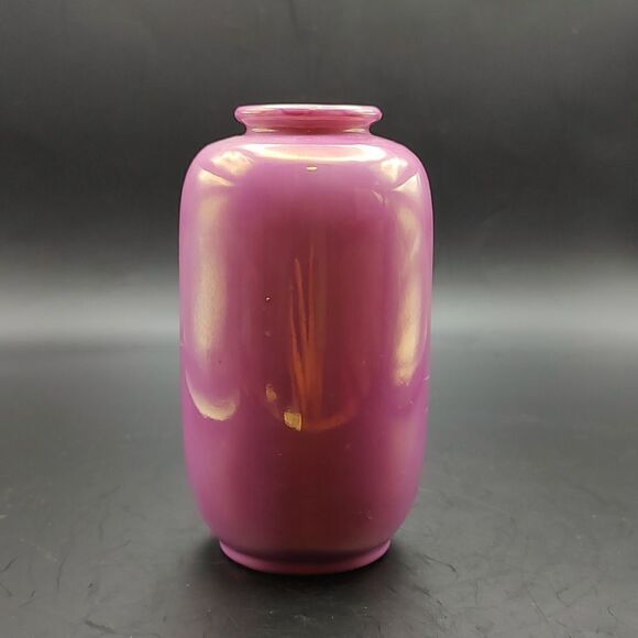 Nippon Hand Painted Pink Lusterware Vase Vintage Winter Scene Stamped - Picture 3 of 7